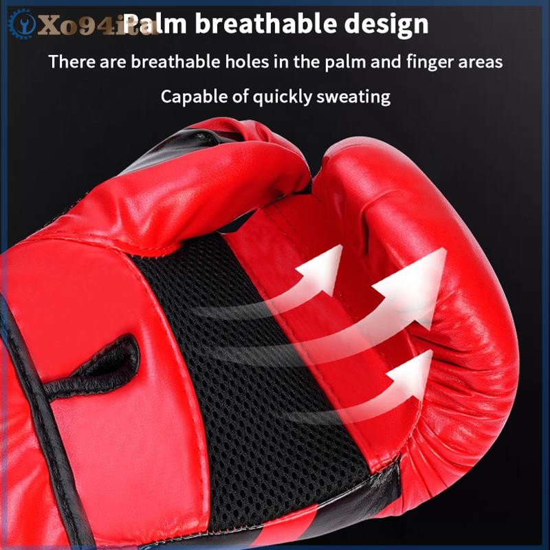 XOITU 1 Paie Of 6 Oz 10 Oz Găng tay đấm bốc Găng tay tập luyện da chống mài mòn Độ bền tốt Thiết kế nhân bản Găng tay đấm VN