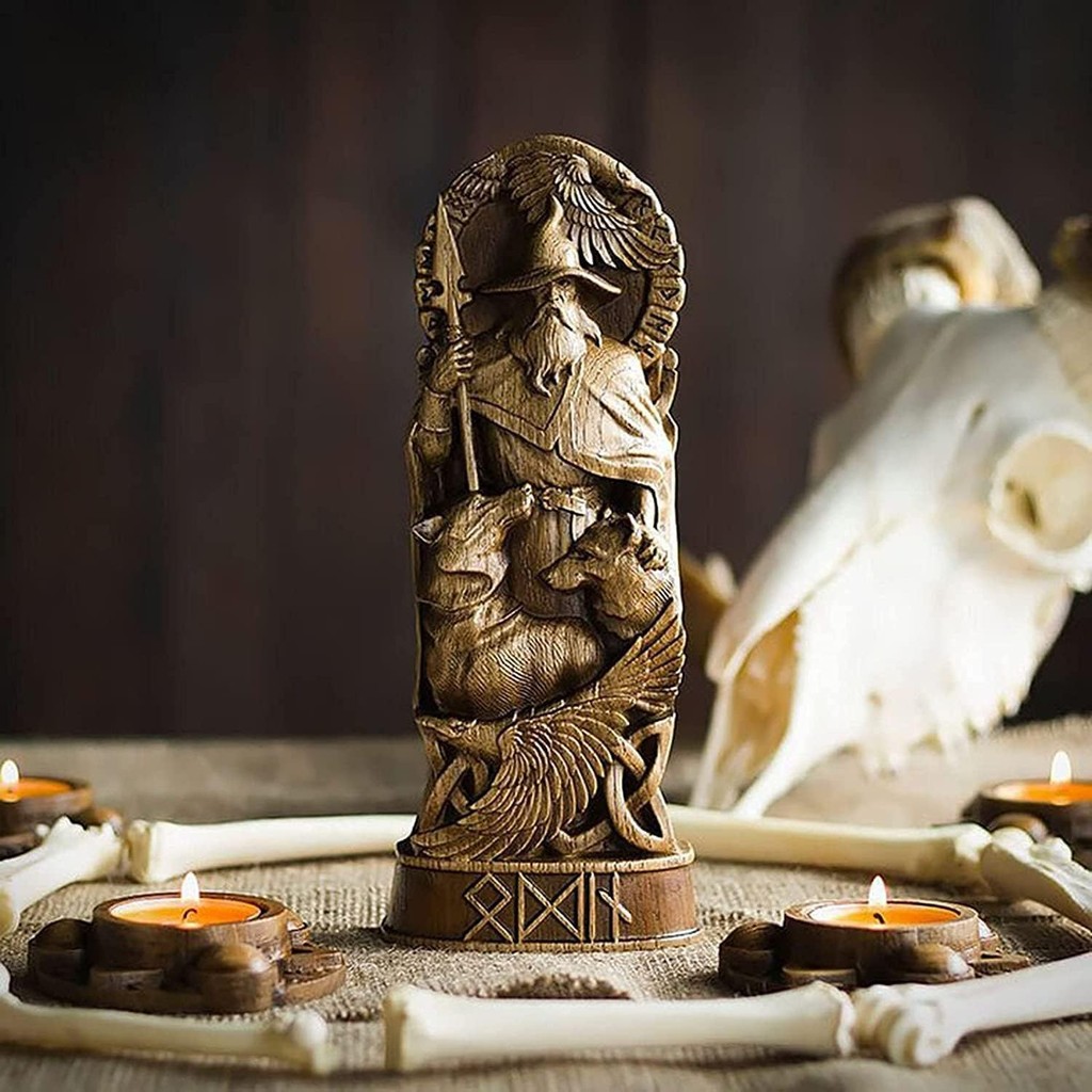 Tượng trang trí thần thoại Bắc Âu, Odin, Thor, Loki, Freya, Tượng trang trí Viking cho gia đình và quà tặng, Áp dụng cho tủ rượu và kệ sách