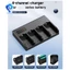 Bộ sạc pin máy ảnh kỹ thuật số 4 kênh NP F960 NPF970 NP-F970 W Màn hình LCD NP-F550 F750 F970 (Phích cắm US) Dễ dàng cài đặt Dễ dàng sử dụng