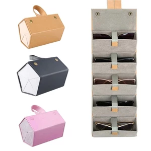Kính Mắt BTF Kính Mát PU Sắp Xếp Hộp Bảo Quản Kính 5 Khe Cuộn Lên