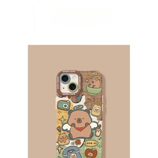 Ốp điện thoại sơn thời trang Capybara Retro cho iPhone16 / 15 / 14 / 13 / MINI / 12 / 11 / Pro MAX / X / XS / XR / 7 / 8 / 6 Vỏ bảo vệ toàn diện bằng silicon lỏng chống sốc và chống rơi