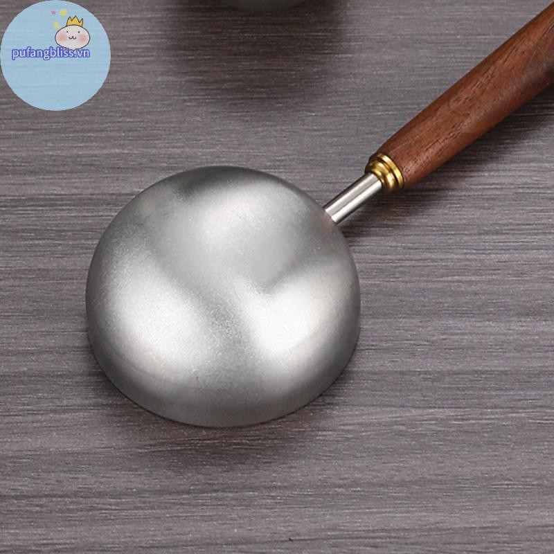 Pufangbliss Tay Cầm Thép Không Gỉ Muỗng Cà Phê Muỗng Đo Muỗng Gỗ óc chó Tay Cầm Dài Thìa Cà Phê Trang Trí Quán Cà Phê VN