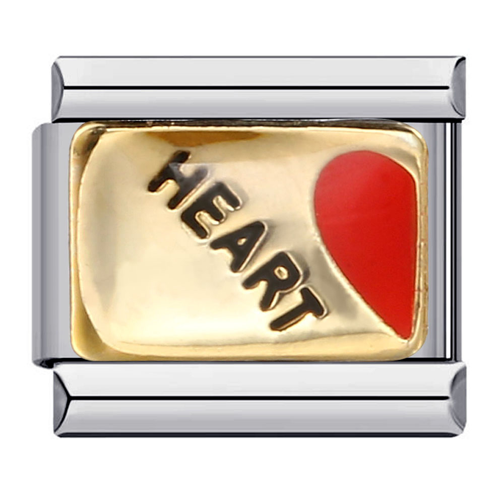 Big Red Love Thép Titan Hàn Nhỏ Giọt DIY Ý Mô Đun Vòng Tay Ý Charm Vòng Tay