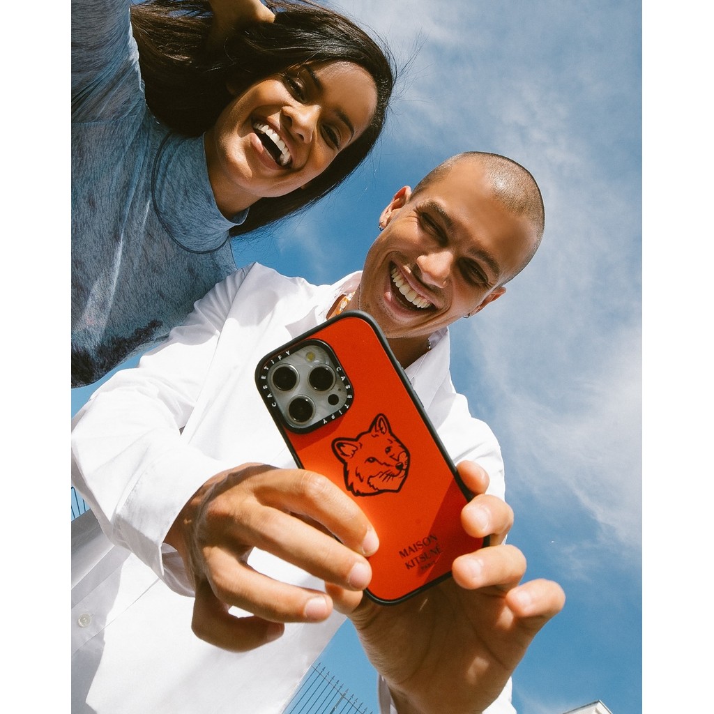 Casetify X Maison Kitsuné Autumb Màu Đỏ Ốp Lưng Acrylic Cứng Hút Từ Tính Cho Apple IPhone 12 13 14 15 16 Pro Max Plus Có Hộp