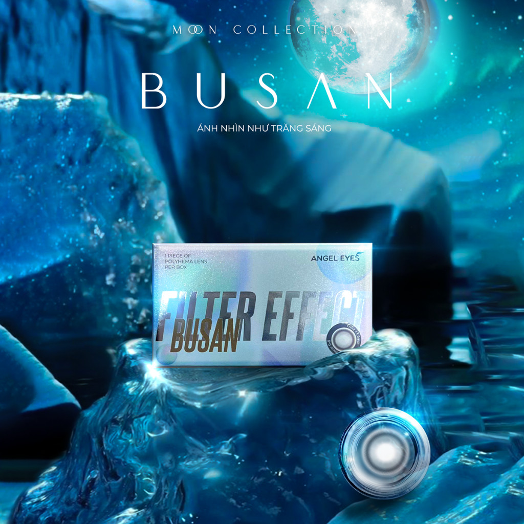 Lens Xám An.gel Ey.es BUSAN Có Độ Cận, Kính Áp Tròng Cao Cấp Hiệu Ứng Loang Màu Như Mắt Ướt, Lens Filter Hottrend
