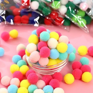 [GOU] 100 Cái / lốc Pompom Fluffy 10 Mm Coloful Sang Trọng Thủ Công DIY Trang Trí Băng Đô Quấn Tóc Chất Liệu Phụ Kiện VN
