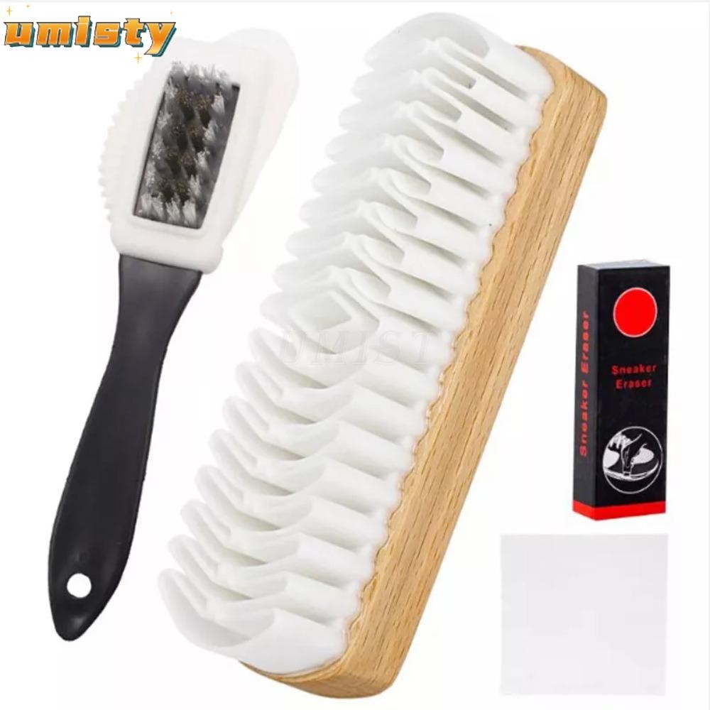 UMISTY 4 Cái / bộ Bộ Bàn Chải Da Lộn Có Tẩy, Dụng Cụ Vệ Sinh Loại Bỏ Vết Bẩn Nubuck Bộ Bàn Chải, Giày Bốt Sử Dụng Bền Đẹp Vải Vệ Sinh Cho Giày