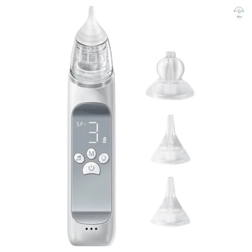 Máy hút mũi điện di động cho bé Máy hút mũi cho bé Máy hút mũi cho trẻ sơ sinh 3 mức hút Tiếng ồn thấp Chống chảy ngược Pin tích hợp Ánh sáng đầy màu sắc 10 âm nhạc êm dịu với Sto