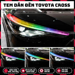 Tem dán đèn Corolla Cross form cũ, decal trang trí đèn Cross bền màu chống xước