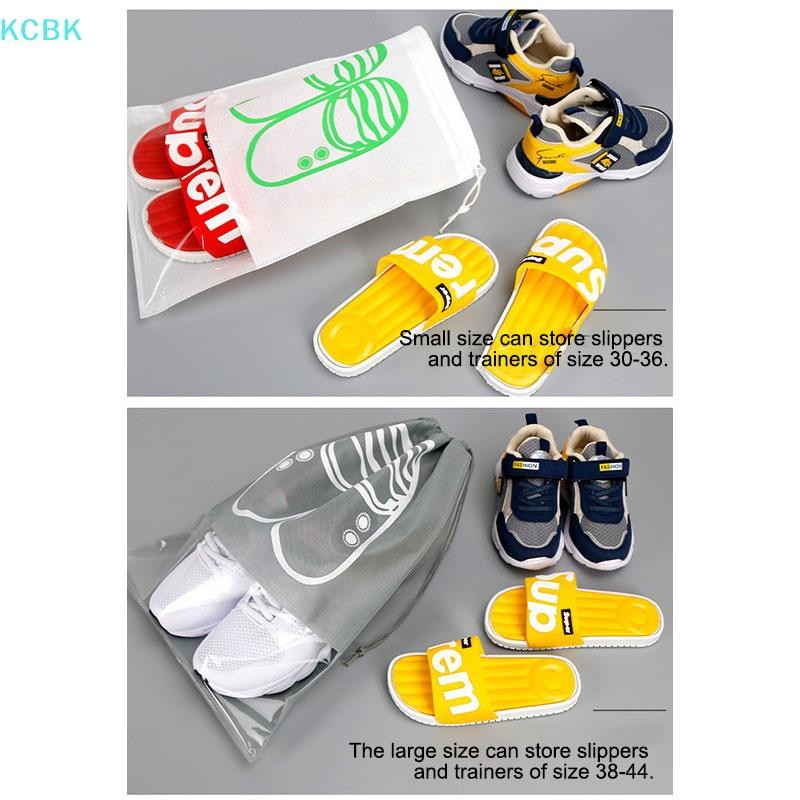 [Kc] Túi đựng giày du lịch di động, Túi đựng giày chống nước cho phòng tập thể dục, du lịch, túi đựng chống bụi tiết kiệm không gian có dây Túi đựng giày không dệt [BK]