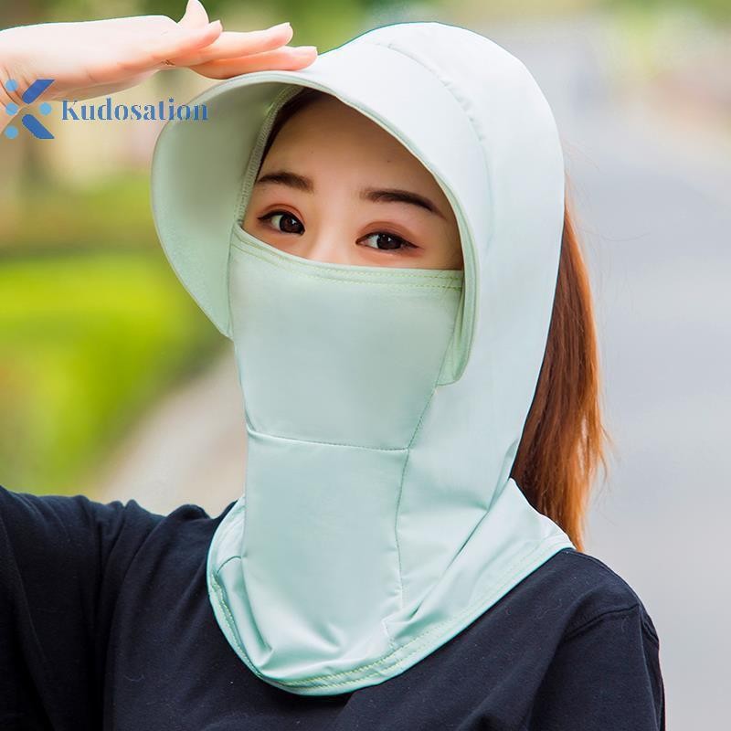 Kudosation Mũ lụa băng mùa hè dành cho nữ Mũ chống nắng với xe đạp ngoài trời chống nắng thoáng khí