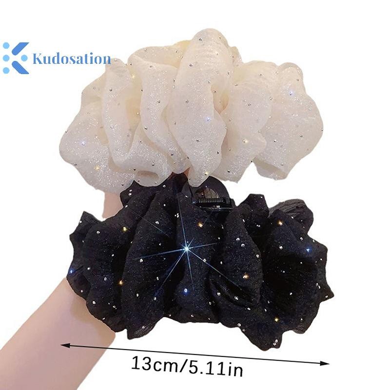 Kudosation Mùa Hè Ngọt Lưới Tuyn Ngôi Sao Bong Bóng Tóc Vuốt Kẹp Dành Cho Nữ Chắc Chắn Đuôi Ngựa Kẹp Mũ Đội Đầu Phụ Kiện
