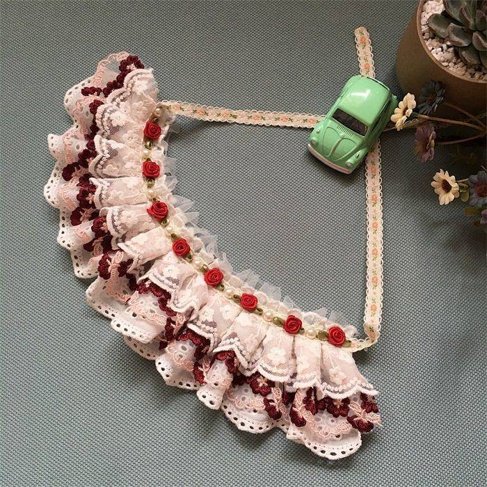 【Ready Stock】 Cat Scarf Pet Bow Tie Dog Bow Cotton Lace Adjustable Bib Saliva Towel Cute NY7m