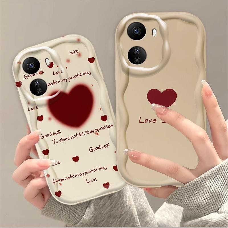 Vỏ Silicon Hoạt Hình Cho Redmi 13C / POCO C65 3D Thẩm Mỹ TPU Mềm Dễ Thương Kem Cặp Đôi Cô Gái Thư Tình Thẩm Mỹ Ốp Điện Thoại Chống Sốc