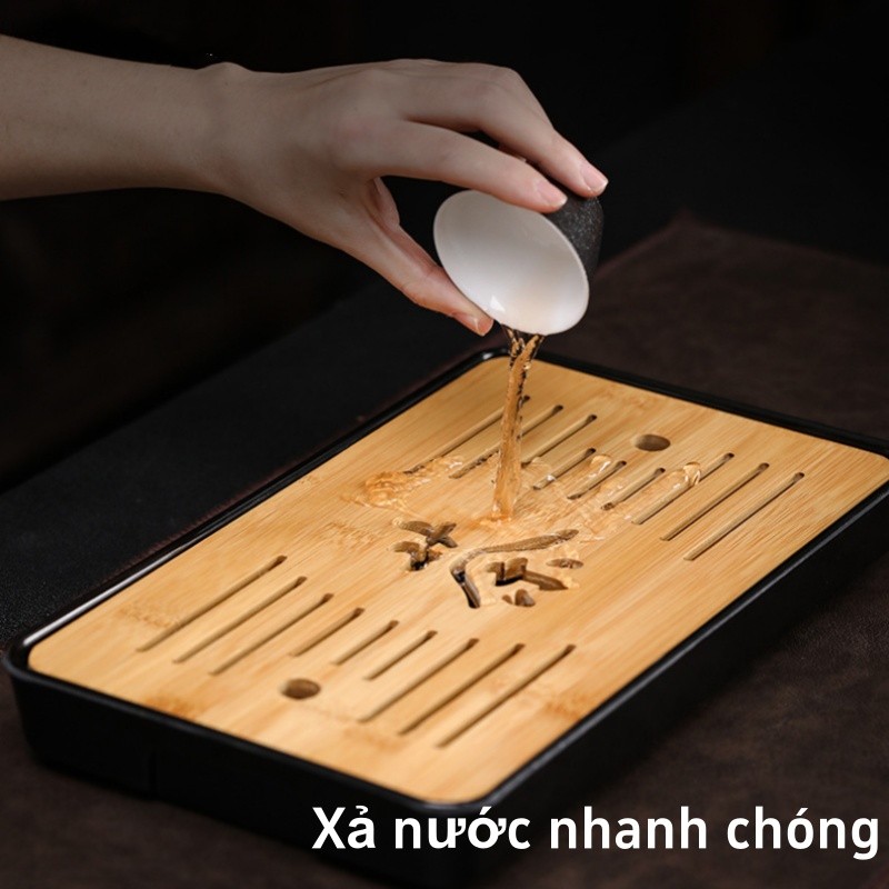 Khay Trà Tre Cao Cấp,Khay đựng trà,Khay trà đạo phong cách Nhật Bản khay đựng ấm chén