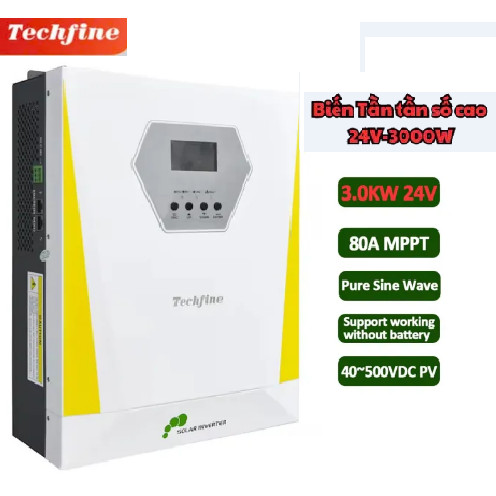 Biến tần Hybrid Techfine 3000W 24V - 220VAC 50 / 60HZ-40VDC-500VDC- Mẫu ...