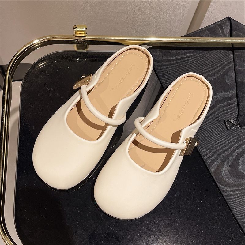 【✨Sopt】Giày sandal nữ Kiểu Hàn Tối giản Mũi tròn Đế êm Không mỏi chân Giày dép nữ Hàng ngày Đi làm