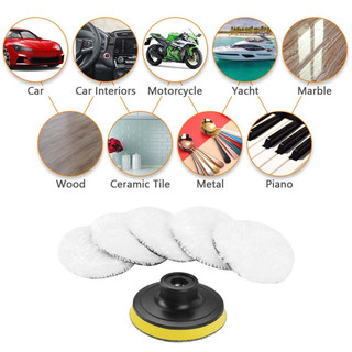 Bộ 6 Miếng Đánh Bóng Công Nghiệp – Đĩa Len, Mút Sáp, Dụng Cụ Chăm Sóc Sơn Xe Hơi