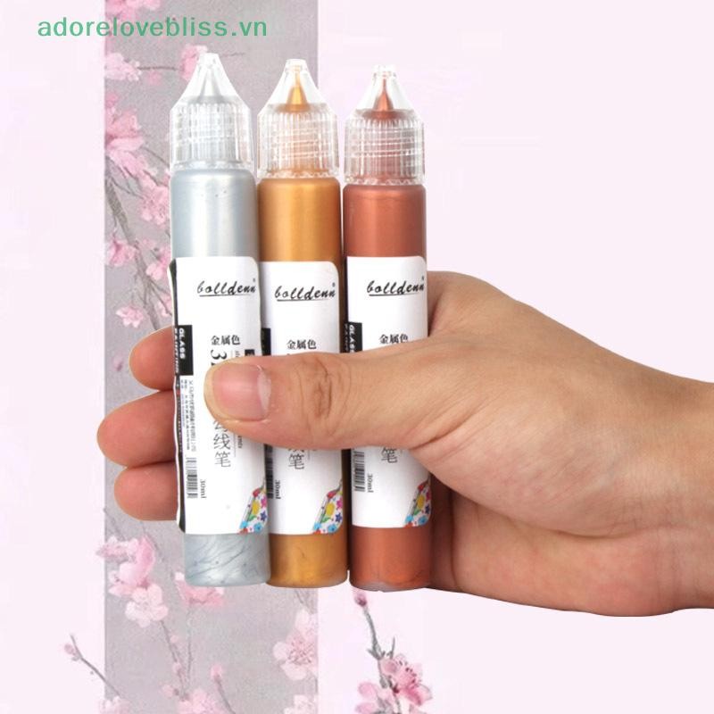 Thêm 10 / 30ml Sơn thủy tinh vết bẩn Sơn Acrylic thủy tinh chống nắng 3D Móc bút Sơn thủy tinh chống nước Aquarela Đồ dùng nghệ thuật BSS