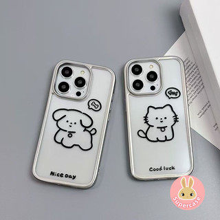 Ốp điện thoại trong suốt mạ mèo đôi cho Vivo iQOO Z9X Z9 Turbo Z8 Z8X Z7 Z7i Z7X Z6 44W Z6X Z5X Z5 Z3 Z1X 5G 4G Vỏ dễ thương Vỏ mềm hoạt hình