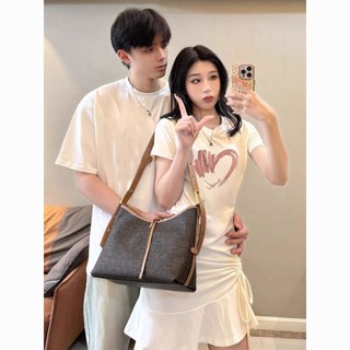 Mùa Hè Một Váy Một Mảnh Cặp Đôi Mặc Áo Thun Nam Nữ Phong Cách Tình Yêu Nữ Mùa Hè Đầm Áo Thun Phù Hợp Với nggfl