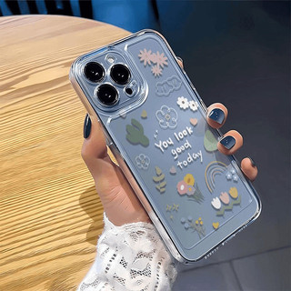 Ốp Điện Thoại Cầu Vồng In Hoa Cho Samsung Galaxy A7 2018 A06 Note 10 Lite A81 10 Plus 20 Ultra J6 Plus J2 J7 Prime G530 M23 A72 A73 5G Ốp Lưng Mềm Trong Suốt Hoa