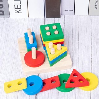 Combo 6 món đồ chơi gỗ an toàn cho bé- phát triển trí tuệ