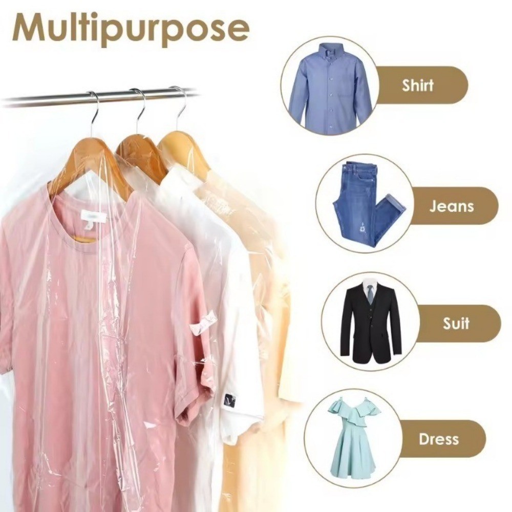 [Trang chủ] Vỏ quần áo chống bụi cấp thực phẩm | Túi đựng PP trong suốt 60 * 90cm, Bảo vệ ba lần khỏi độ ẩm / Moths / Dirt cho bộ đồ / Trang phục văn phòng