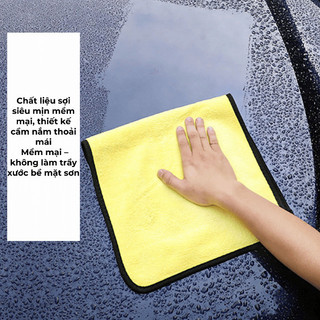 Khăn Lau Đa Năng Microfiber 2 Mặt  Siêu Thấm Cực Dày Không Đổ Lông BUNA, Khăn Lau Xe Ôto, Xe máy.