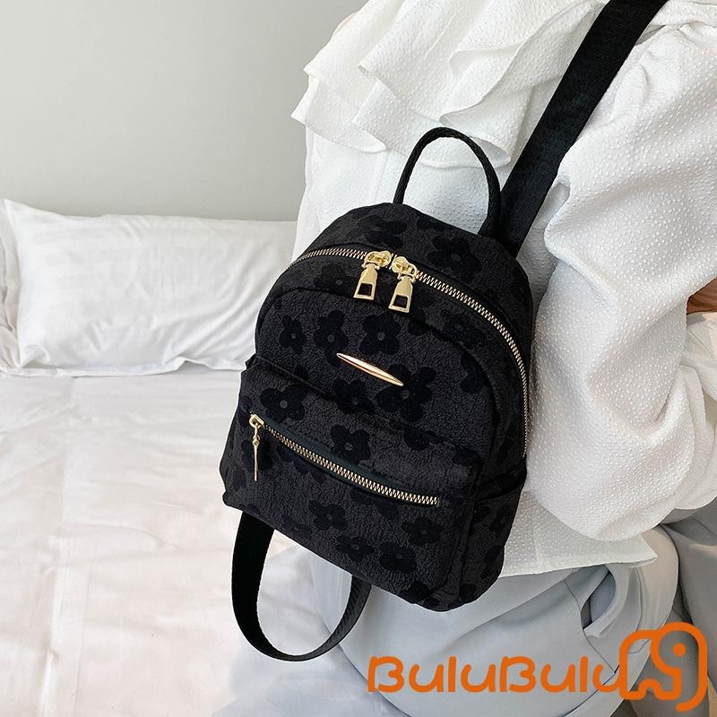 Ba lô nữ Hoa hợp thời trang Dây kéo Đóng cửa Túi hàng ngày dung tích lớn cho đường phố