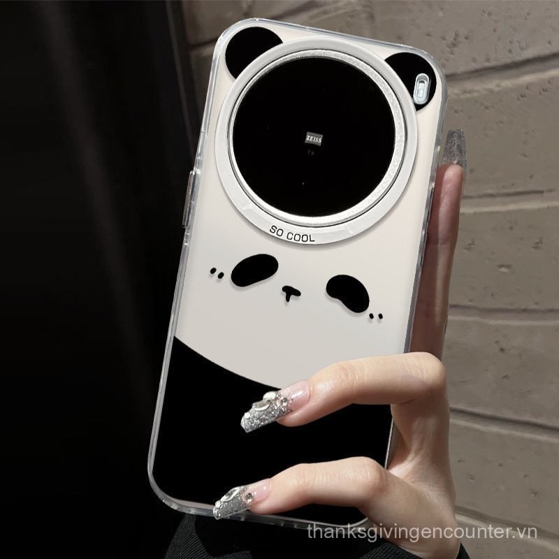 Ốp lưng điện thoại thông minh 5G cho Honor X9C X9B X9A, vỏ bọc hoạt hình gấu trúc dễ thương IMD, lỗ lớn, chống rơi, vỏ bảo vệ cứng