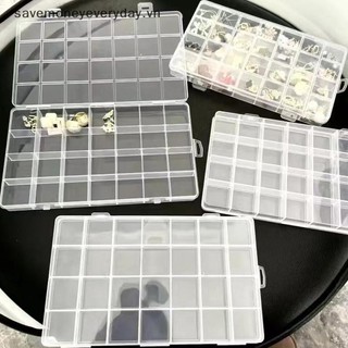 [savemoneyeveryday] 24 Khe Cắm Hộp Bảo Quản Decal Móng Tay Phụ Kiện Nghệ Thuật Hộp Bảo Quản Lưới Có Thể Tháo Rời Móng Tay Nghệ Thuật Kim Cương Giả Hộp Trang Sức Phụ Kiện [vn]