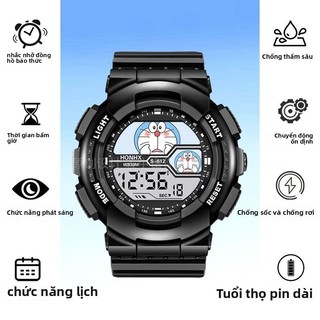 Đồng hồ trẻ em Doraemon, chống nước, chống sốc, chức năng báo thức, màn hình điện tử thông minh