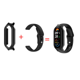 Dây đeo silicon có vỏ cho Xiaomi Mi Band 10 9 8 Dây đeo đồng hồ cho Miband 10 / 9 / 8 Phiên bản gốm Thời trang Dây đeo cổ tay màu trơn