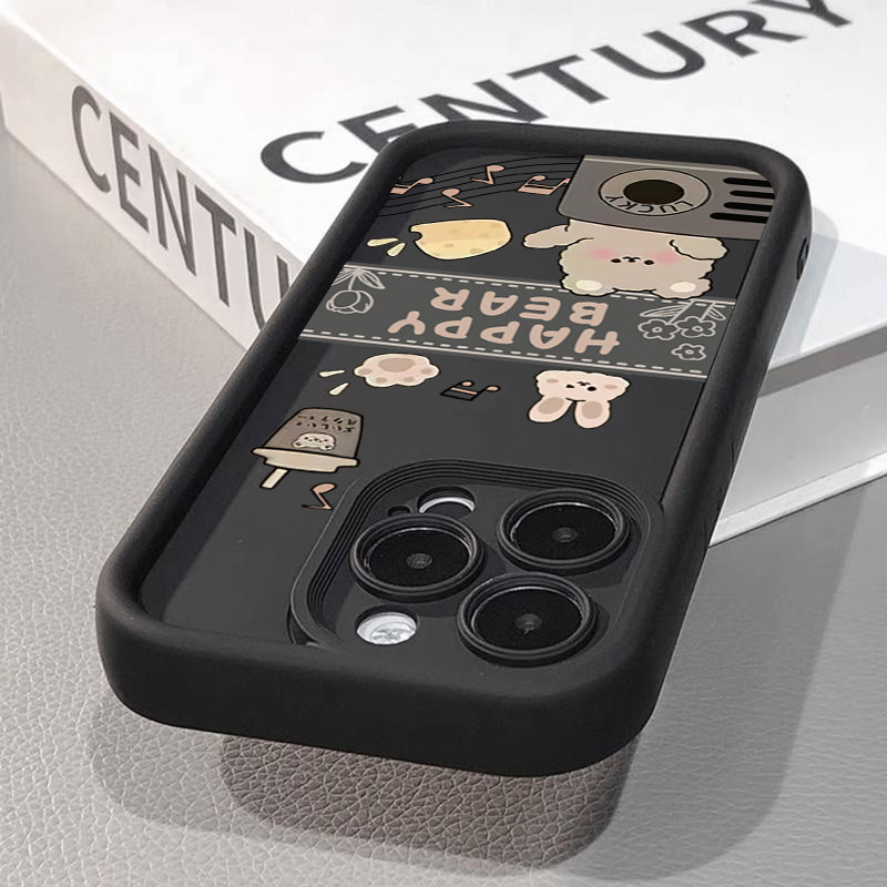 Ốp Lưng Cho Xiaomi Redmi Note 14 13 11 12 Pro Plus 5G 12S 11S 10s 10 Pro Redmi 14C Turbo 3 13 12 12C 4G 13C Hoạt Hình Dễ Thương Trà Sữa Gấu Mắt Thiên Thần Silicon Mềm Mờ Chống Sốc