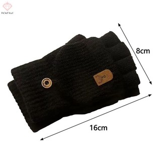 [Pcwkkef] 1 Cặp Găng Tay Không Ngón Dệt Kim Mùa Đông Làm Dày Ấm Áp Găng Tay Màn Hình Cảm Ứng Dành Cho Nam Nữ Ấm Nửa Ngón Găng Tay Dày Quà Tặng Mới