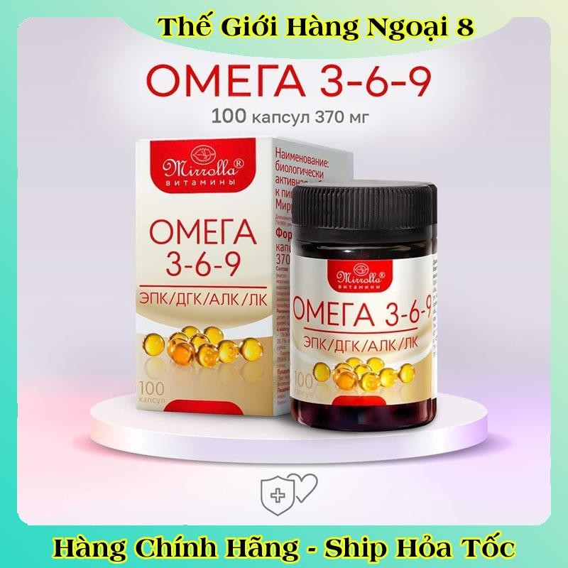 [Chính hãng Đủ Bill]  Viên uống Omega 369 Mirrolla của Nga hộp 100 viên