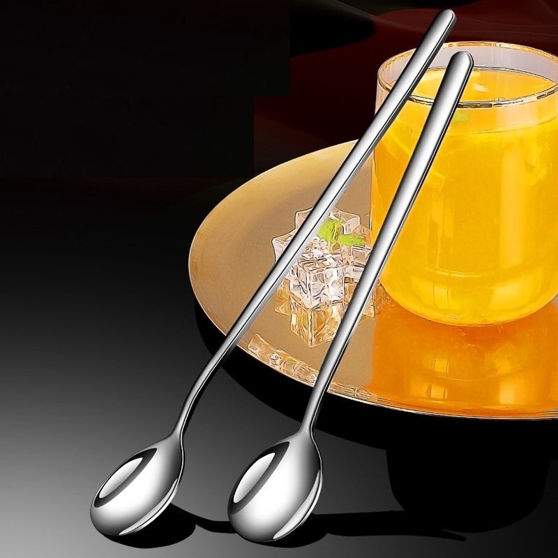 Muỗng Thìa Inox 304 Cán Dài - Uống Cà Phê, Sinh Tố, Cocktail.. Hàng Dày Dặn FE123