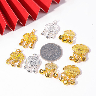 Dây Đeo vòng tay Tự Làm Thủ công phong cách Trung Quốc vàng sa thạch bảo quản màu Dây ChuyềN Khóa Trường Thọ Mặt dây chuyền nhỏ