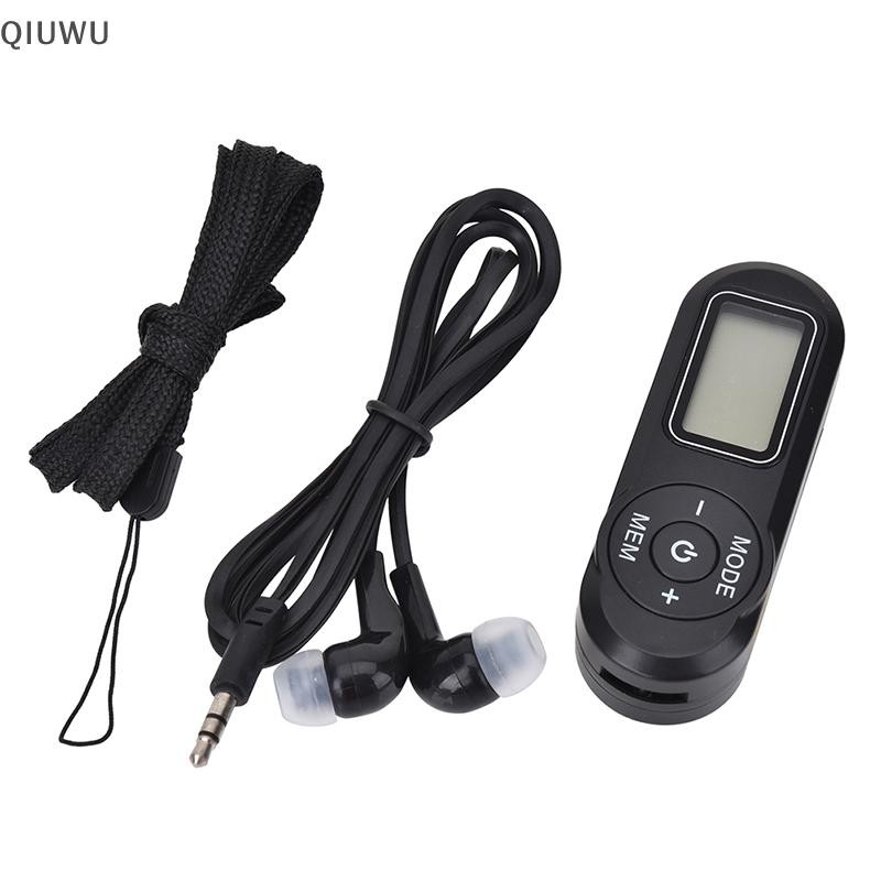 Đài FM bỏ túi QIUWU với chức năng DSP FM 1.1Inch Đài phát thanh kỹ thuật số Mini.