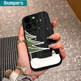 ibumpers Ốp Lưng IPhone Hàn Quốc Lãng Mạn Họa Tiết Cây Thông Noel Cặp Đôi Cho IPhone 16 15 14 12 13 11 Pro Max IP 7 8 Plus X XS XR Ốp Điện Thoại Silicon Mềm Chống Sốc