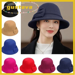 GUSTAVA Nữ Vintage Retro Mũ Bé Gái Người Cá Mũ Len Thanh Lịch Nỉ Nắp Xô