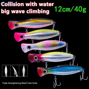 Cheenm Big Popper Wobbler Mồi Câu Cá Floag Mồi 12cm 40g Topwater Mồi Whopper Nước Mặn Isca Nhân Tạo Pike Giải Quyết VN