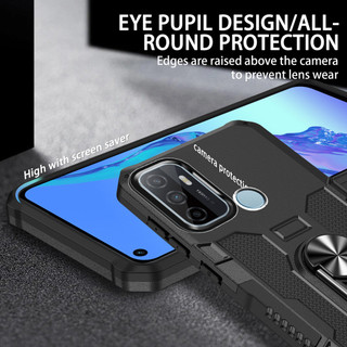 Dành Cho OPPO A53 2020 Ốp điện thoại PC Cứng Lưng Mềm TPU Edge Bảo Vệ Camera Nhẫn Giá Đỡ Chân Đế Chống Sốc Mỏng Bao Da