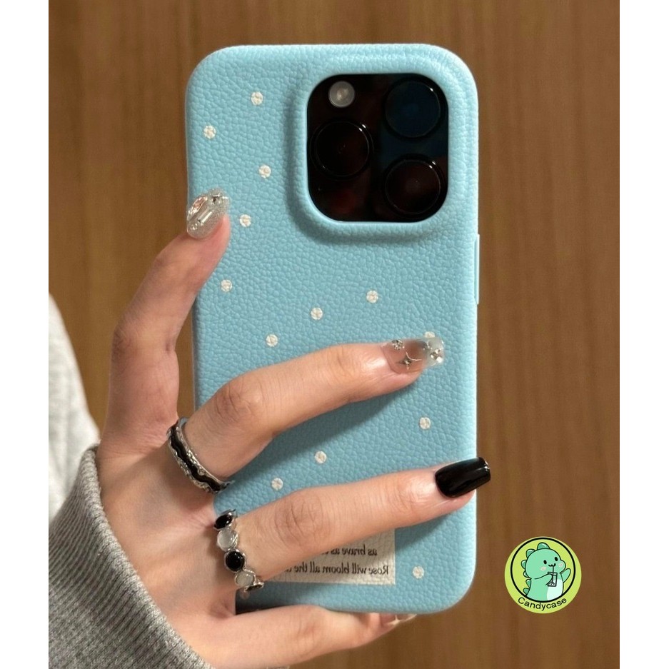 Vỏ Da Giả Cho OPPO Reno 12 11 A97 A96 A76 Reno 8T 5G 8Z 7Z 8 7 Lite 6 5 4Z A73 5G A58X A78 A57 A77 5G A15s Vỏ Đơn Giản Dễ Thương Chấm Bi Màu Kẹo Vỏ Điện Thoại Mềm