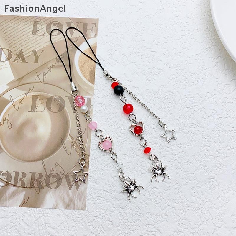 Fashionangel Y2K Gothic Đính Hạt Điện Thoại Di Động Dây Sáng Tạo Mặt Dây Chuyền Nhện Dây Chuyền Điện Thoại Thẩm Mỹ Dây Đeo Điện Thoại Di Động Keycord VN