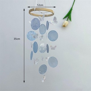 PWSSEND Chuông gió vỏ sò, Treo trang trí nội thất Vỏ cầu vồng Chuông gió, Trang trí nội thất thủ công đẹp bên ngoài