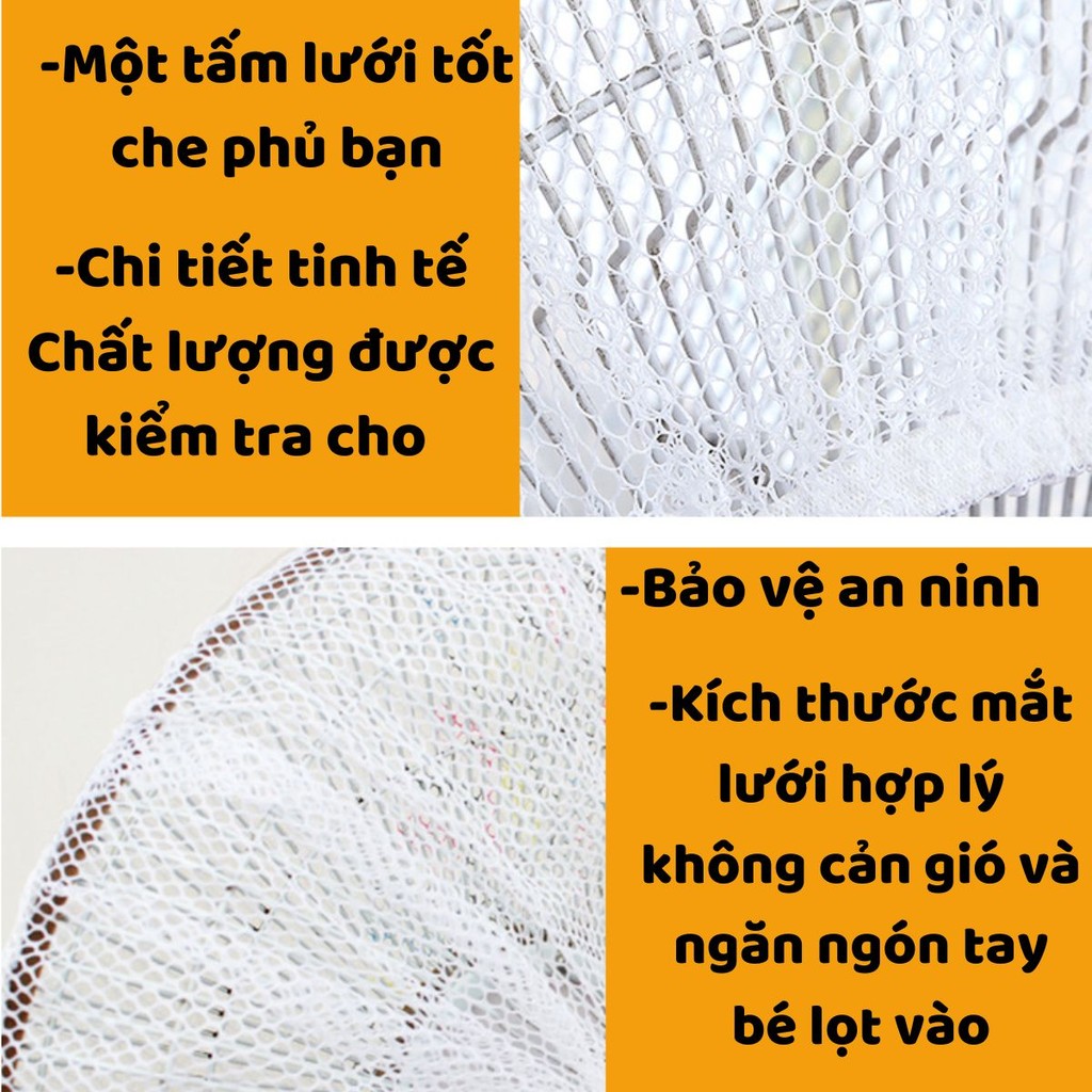 Vỏ Lưới Bọc Lồng Quạt Có Dây Rút Và Dây Chun Bảo Vệ An Toàn Cho Trẻ Em Kẹp Tay Mẫu Hoạt Hình Dễ Thương-Monlly Shop