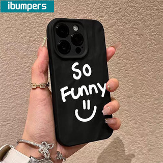 ibumpers Ốp Lưng IPhone Đơn Giản Dễ Thương Mặt Cười IPhone 16 15 14 12 13 11 Pro Max IP 7 8 Plus X XS XR Ốp Điện Thoại Silicon Mềm Chống Sốc Mỏng