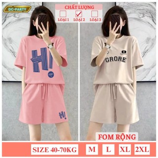 Set áo phông kèm quần đùi nữ, Set đồ nữ fom rộng mẫu DBN11 chất liệu thoáng mát, Đồ bộ nữ mùa hè, Đồ ngủ nữ